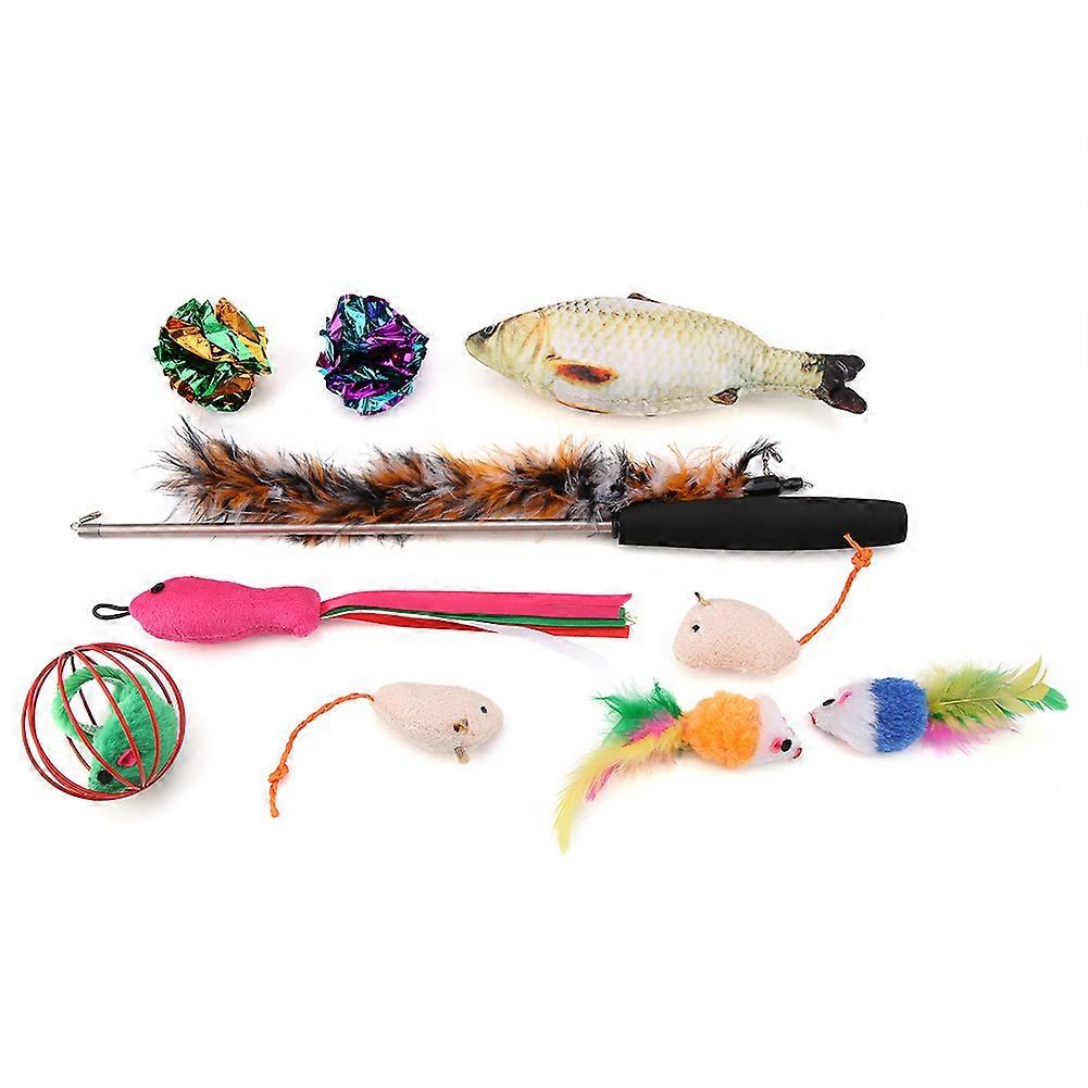 Cat Toys Retractable Stick Set Teaser Training Play Wand Pet Get More Exercise