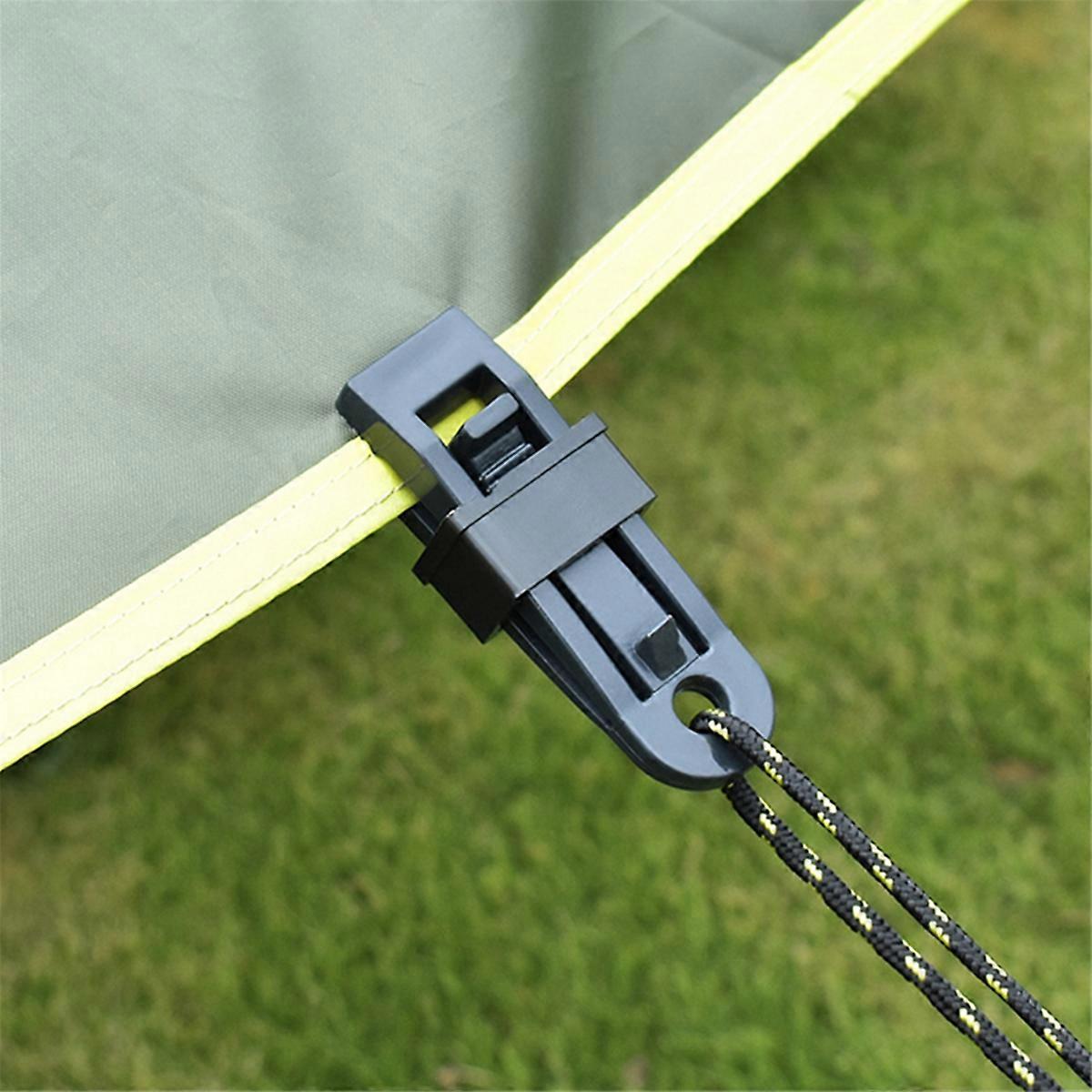 20PCS Push-Pull Tent Clips Tent Attachment Clips Outdoor Camping Tent Hooks Windproof Strap Barb Cli