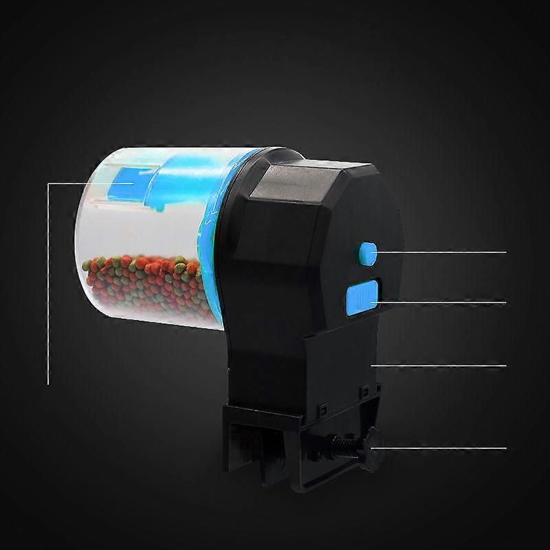 Automatic Fish Feeder Timer Auto Dispenser for Turtle Goldfish Blue