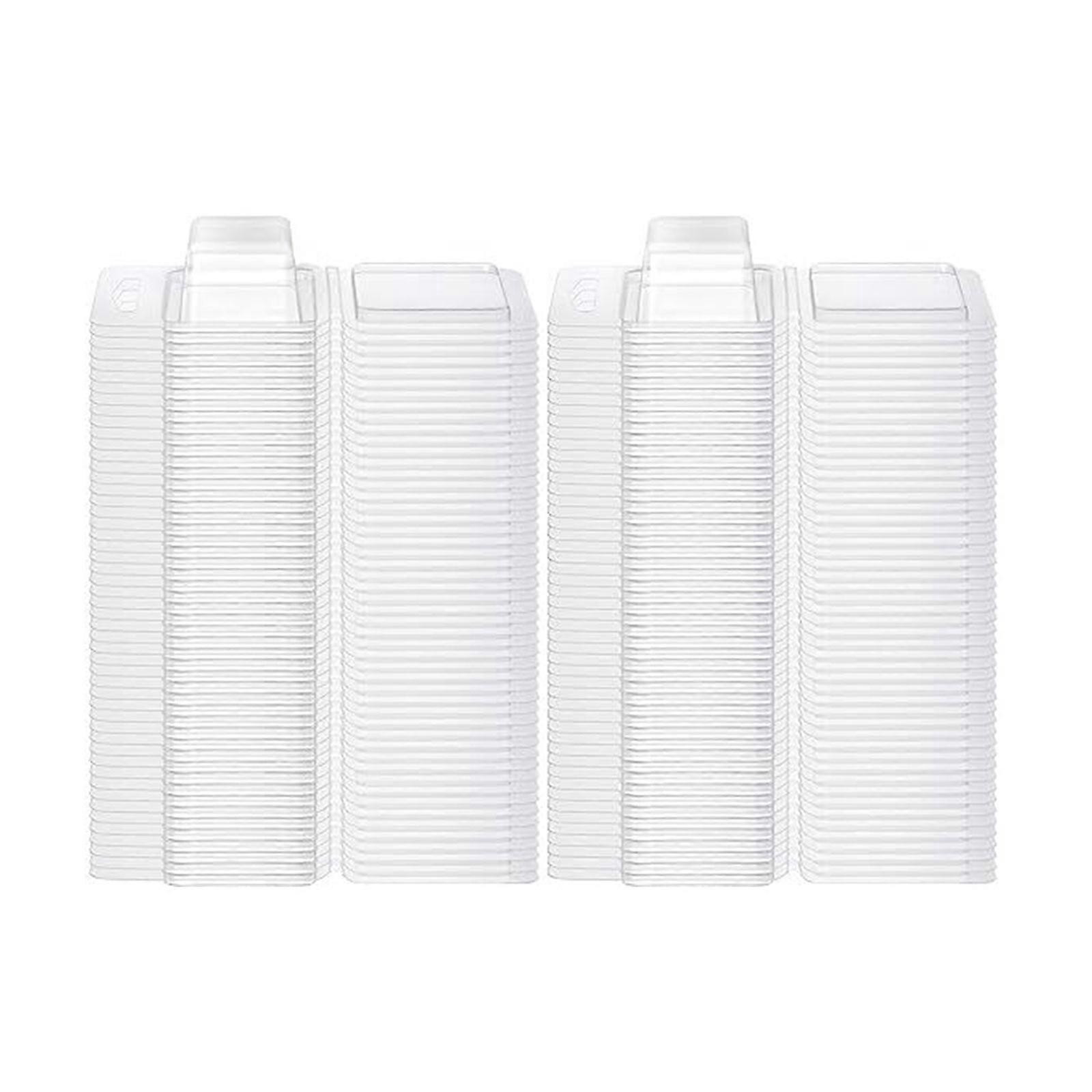 100 Pcs Clear Plastic Clamshell Mould Transparent Empty Wax Melt Molds Cube Tray for Candle Making Easy to Use