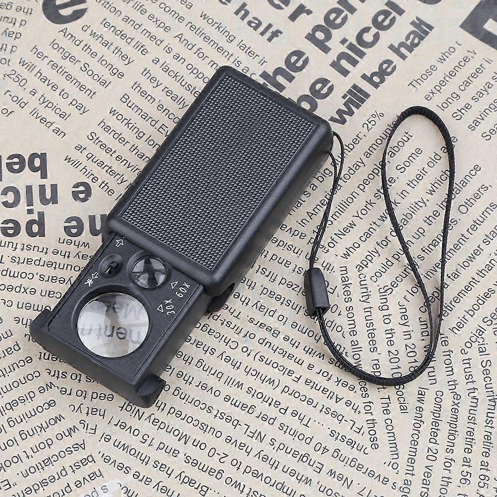 30x 60x  Multifunctional  Magnifier LED Portable Magnifying Jeweler Microscope