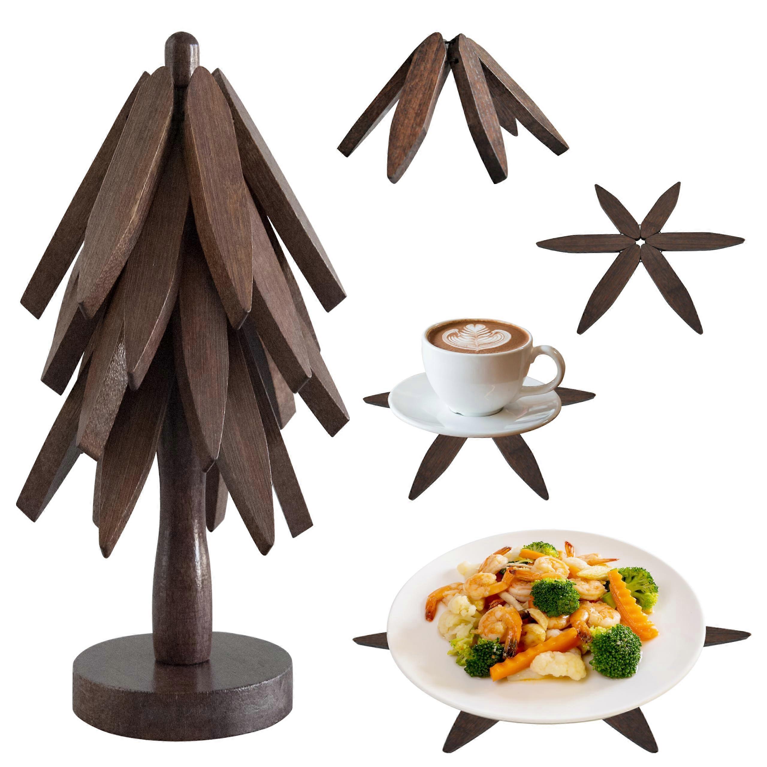4 Decorative Coasters Trivets for Kitchen, Heat-Resistant, Non-Slip, Modern Design, Set of 4