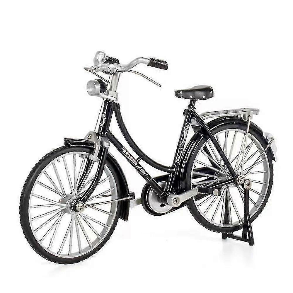 Alloy Vintage Bicycle Model Simulation Mini Scale Bike Model Kit With Inflator Miniature Vehicle Desktop Ornament Toy