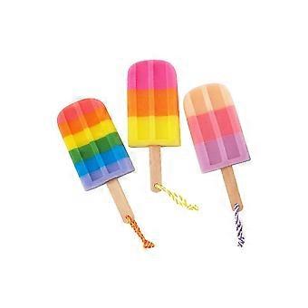 3 Pcs Ice Cream Shaped Bath Balls - Fun Shower Sponge for Gentle Exfoliation & Rich Foam - Random Colors