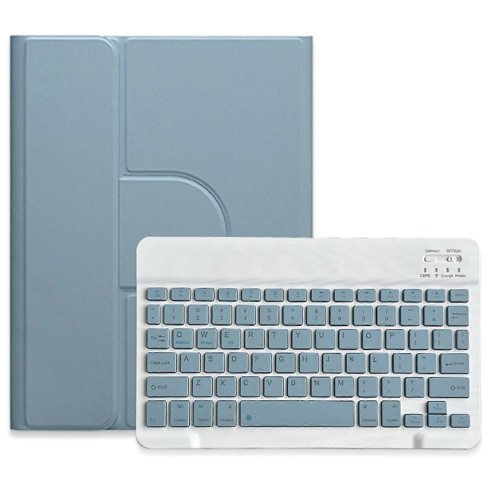 Square Button 360 Degree Rotatable Bluetooth Keyboard Leather Case