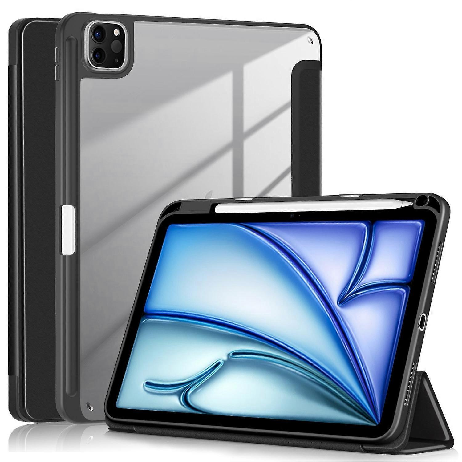 Acrylic 3-Fold Smart Leather Tablet Case
