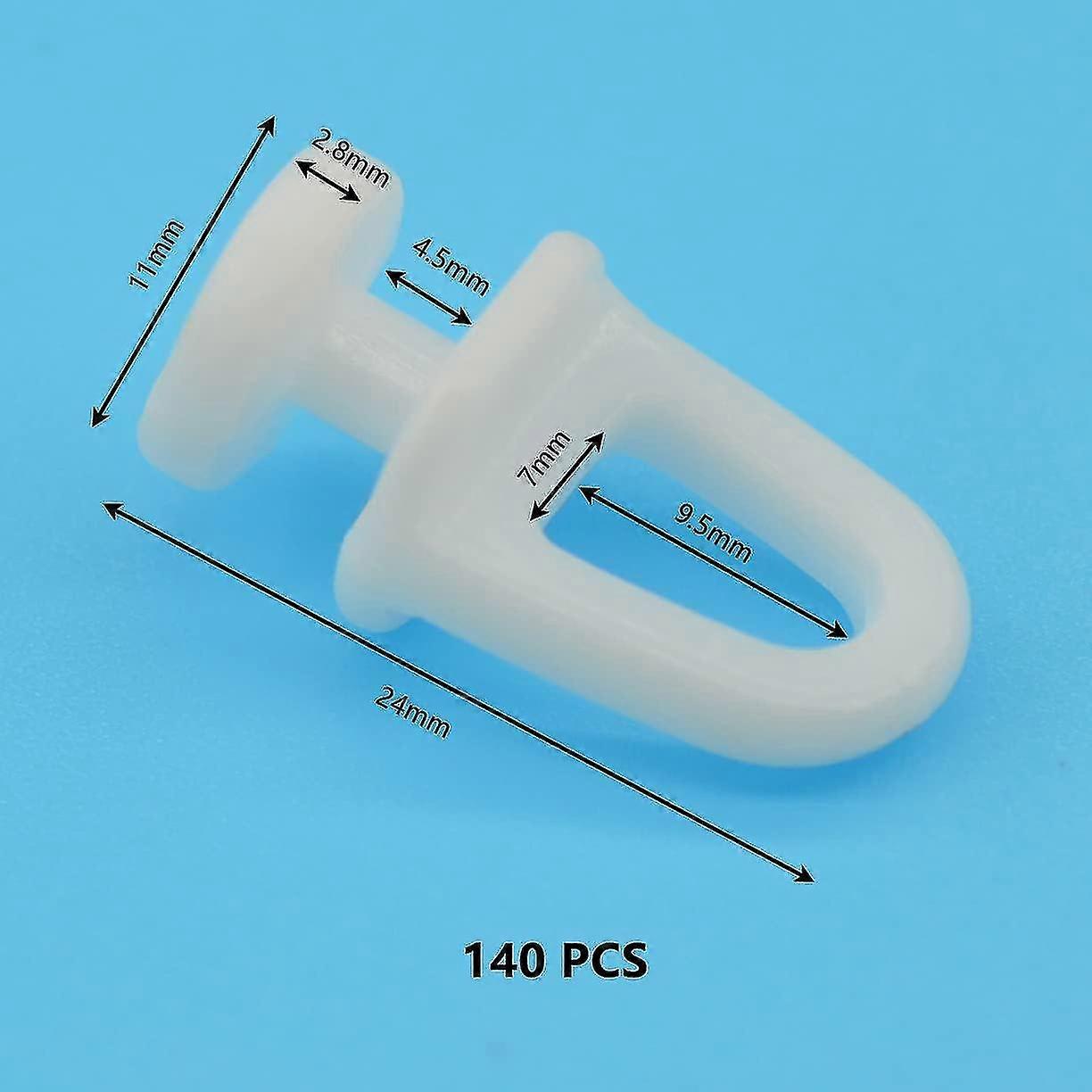 140 Pieces White Curtain Track Rollers Pulleys,plastic Curtain Hooks Gliders type B SWX