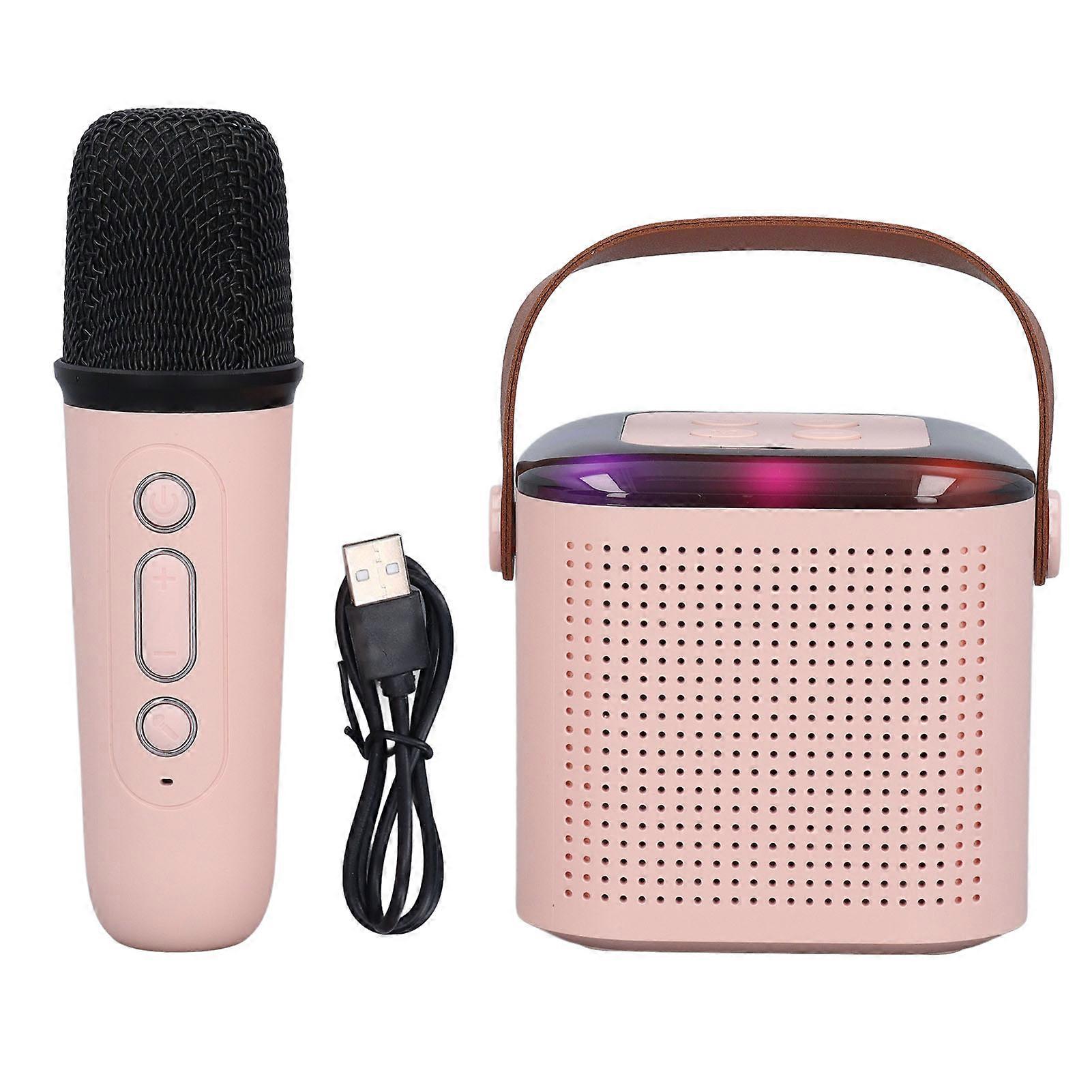 Mini Karaoke Machine Portable Bluetooth Speaker with Wireless Microphone Toddler Girls Boys Kids Gift