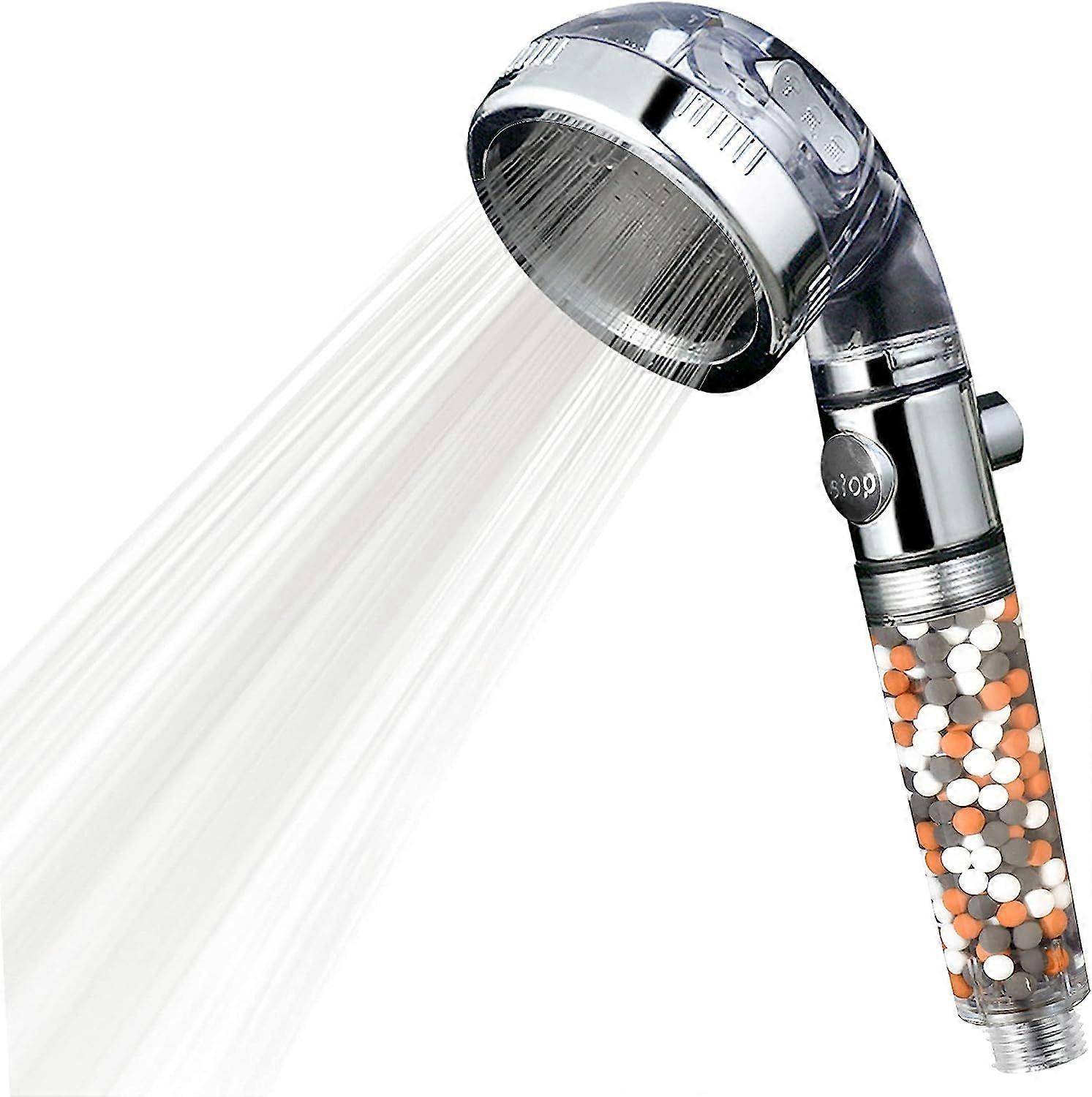 Shower Head filter, Handheld Showerheads with 3 Sprays Modes, Low/Rainfall/High Pressure Handheld Shower Heads for Hard Water with Stop Button