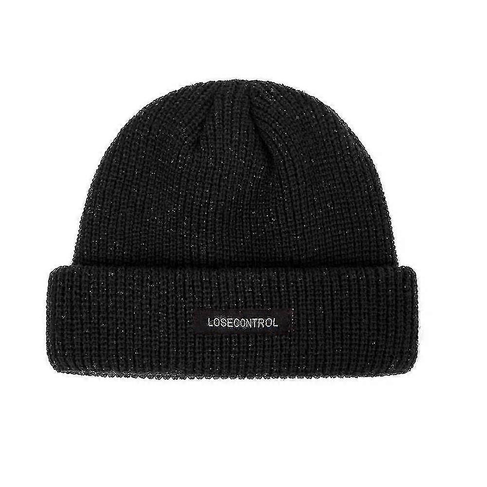 Men Knitted Beanie Solid Color Winter Hat Skullcap