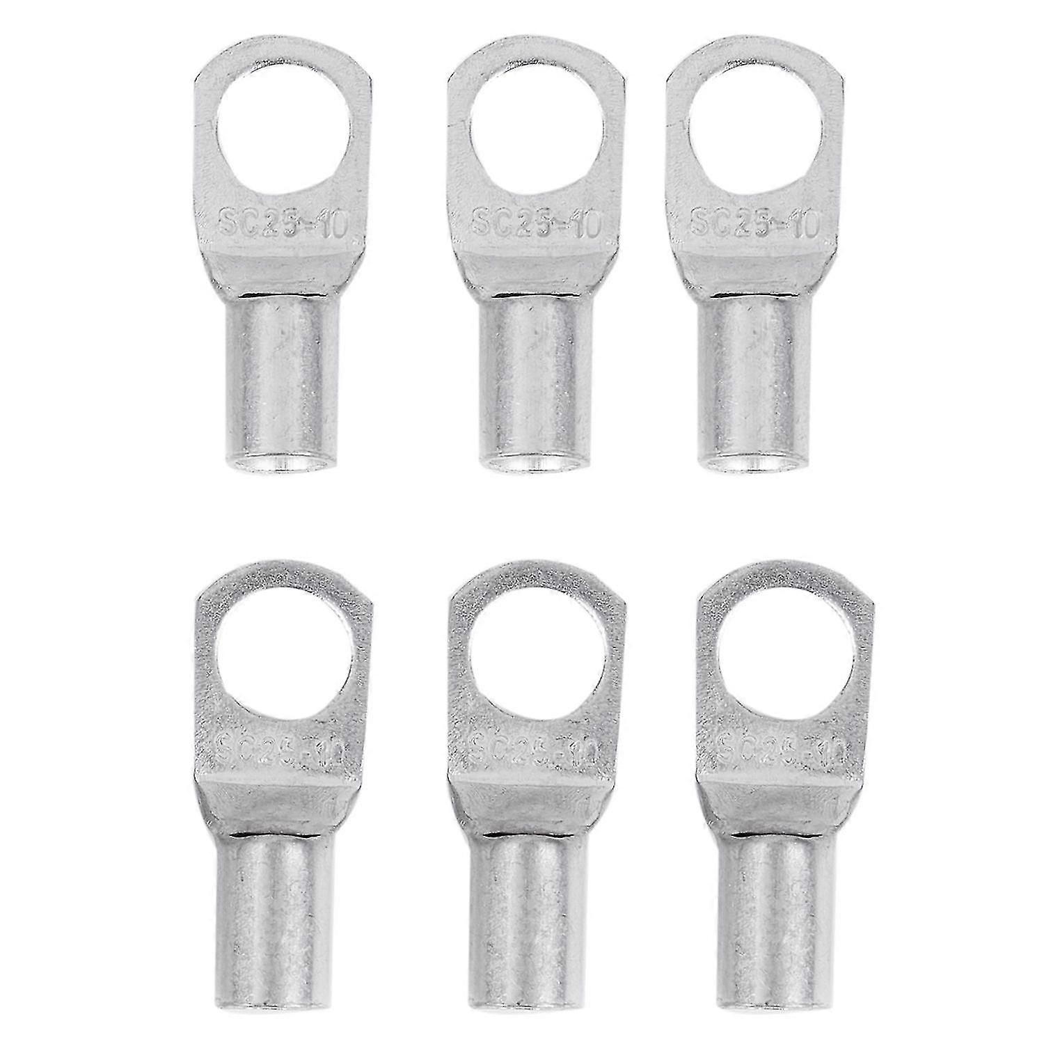 6 Copper Tube SC25 Aperture 10mm Lug Battery Cable Welding Crimp Terminal Ring