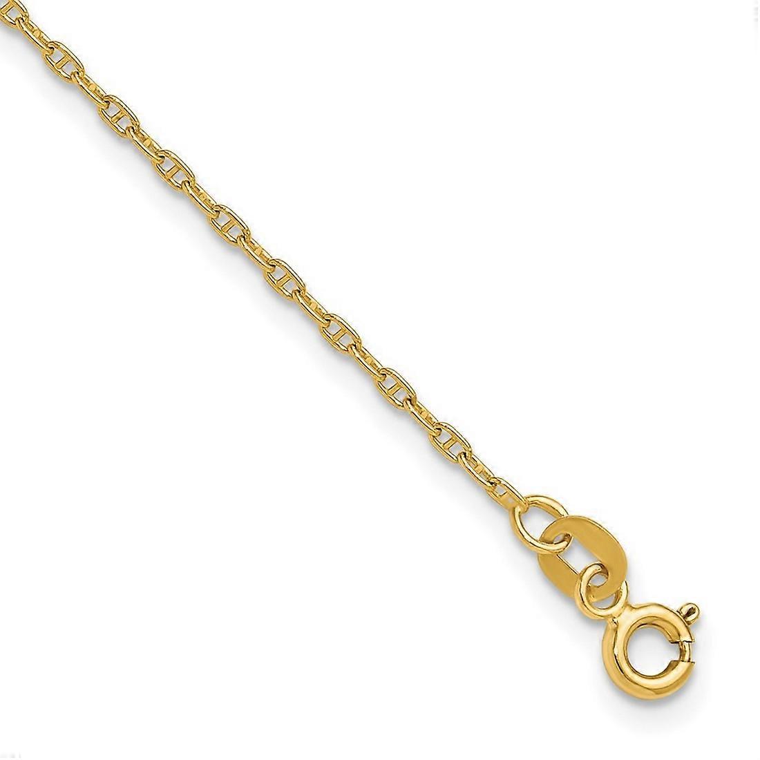 14k Solid Yellow Gold 1.5mm Mariners Link Chain Bracelet-Link-Bracelet for Women and Men - Length: 7 to 10