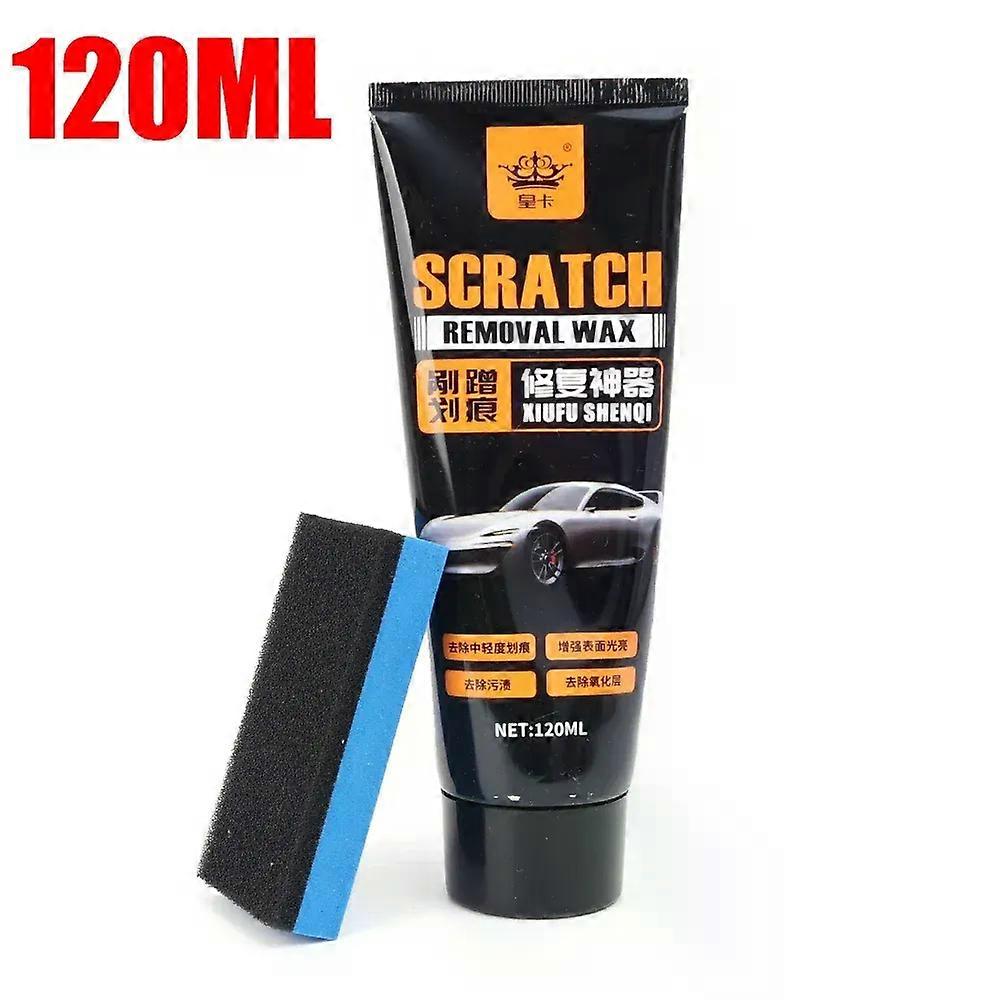 120ml κερί γρατσουνιών αυτοκινήτων Πολωνικό κερί φροντίδας τεχνουργημάτων με το σφουγγάρι Εύκολη επισκευή Αφαίρεση γρατσουνιών Μαύρα εργαλεία φροντίδας χρωμάτων οξείδωσης