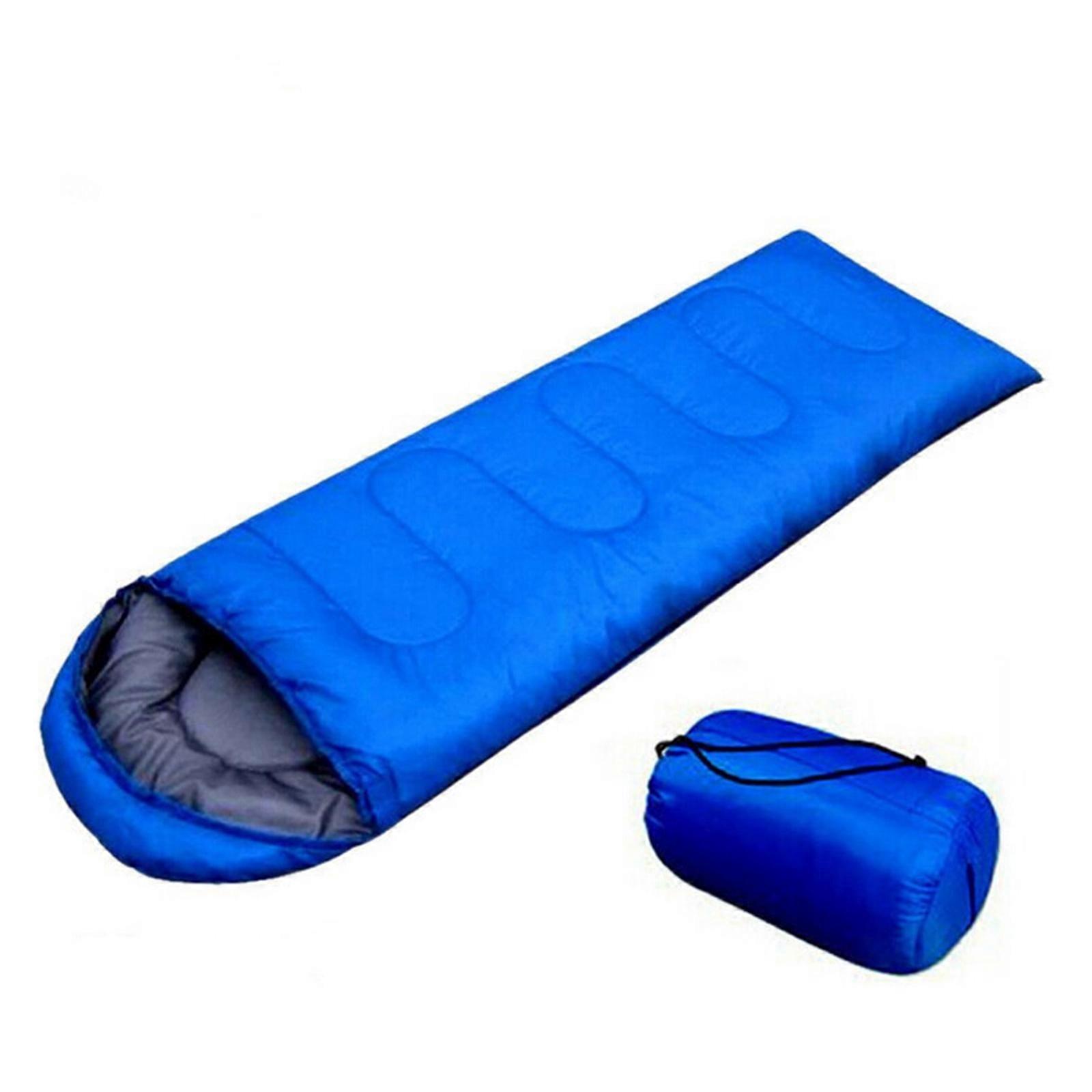 Sac de couchage de camping extérieur, de voyage et de randonnée avec bonnet intégré, pour intérieur et extérieur, résistant et multicolore.