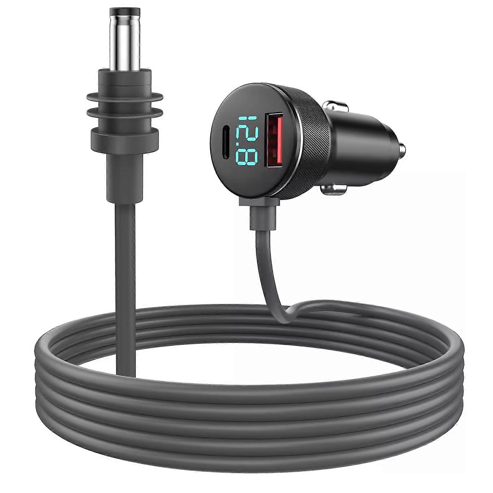 Car Charges with LED Voltmeter Digital Display Multifunctional Car Power Cable for Fast Charging Multiple Devices