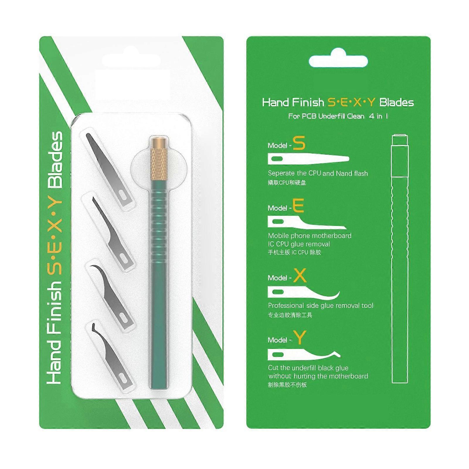 4 In 1 Hand Finish Sexy Blades CPU IC Chip Glue Remover Knife Motherboard Pcb Underfill Clean Scraping Pry Tool