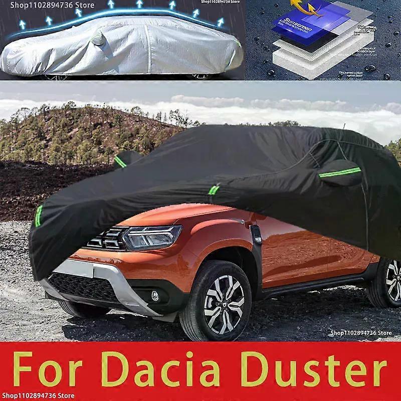 Για Dacia Duster 210T πλήρες αυτοκίνητο καλύπτει υπαίθρια UV προστασία από τον ήλιο σκόνη βροχή χιόνι προστατευτικό κάλυμμα αυτοκινήτου αυτόματη μαύρη κάλυψη