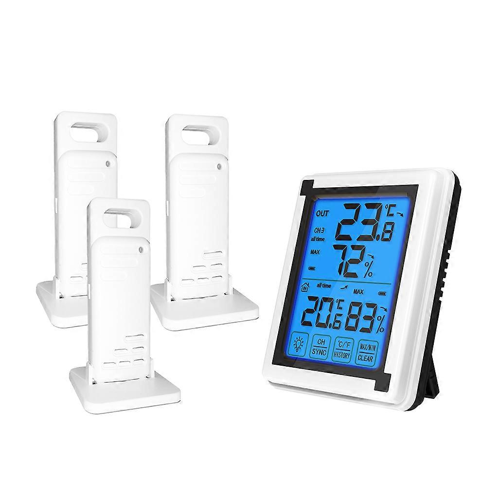 for Touch screen Wireless Weather Station ℃/℉ Thermo meter Hygrometer with 3 Forecast Sensor Temperature Humidity Monito
