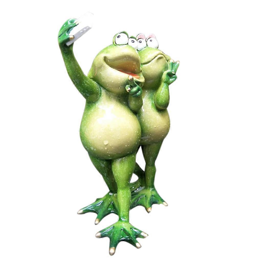 3D for Creative for Frog Statue Take Photo Animal for Frog Sculpture Collectible Figurines Ornament for Home Garden Deco