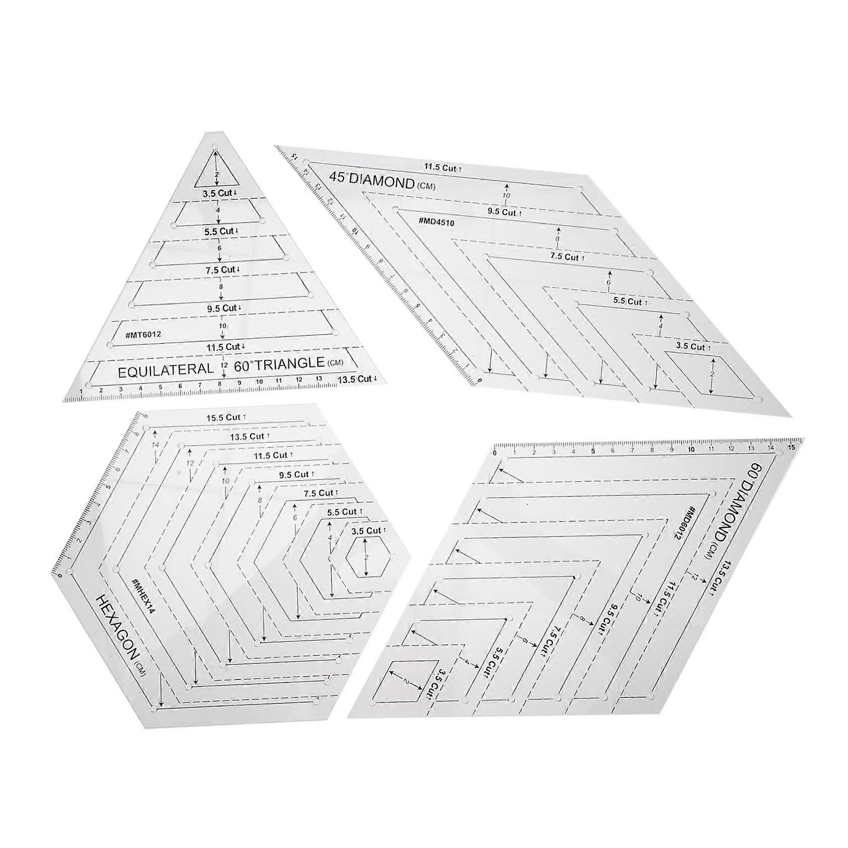 4 pieces patchwork ruler for precise sewing, quilting and DIY projects