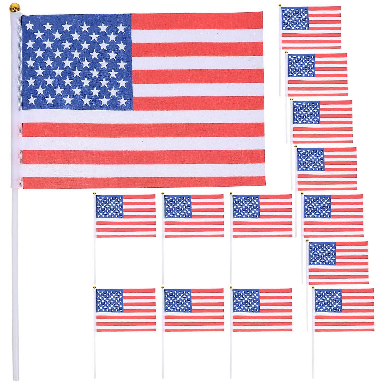 Portable Patriotic Flags on Sticks, Versatile for Decorations, Resilient and Easy to Clean