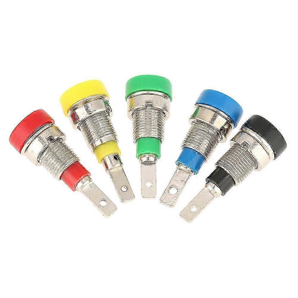 5PCS Mixed Color Banana Socket 2.0mm Jack for Panel Mounting Test Probes