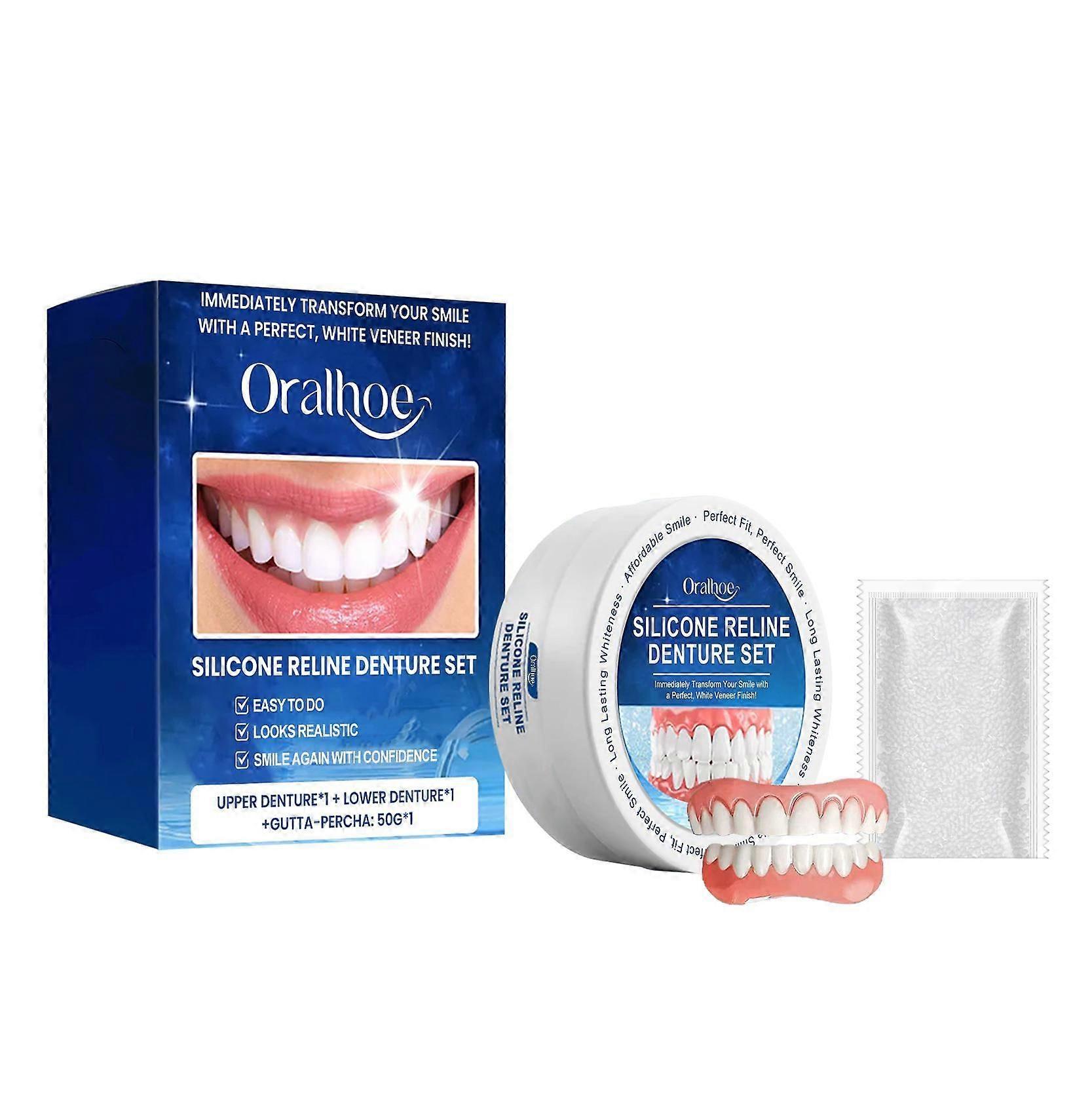 Smile Enhancement Denture Kit with Comfortable Lightweight Material for Natural Appearance