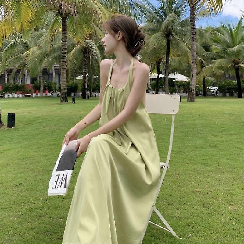 Women's Summer Seaside Holiday Backless Neck Dresses