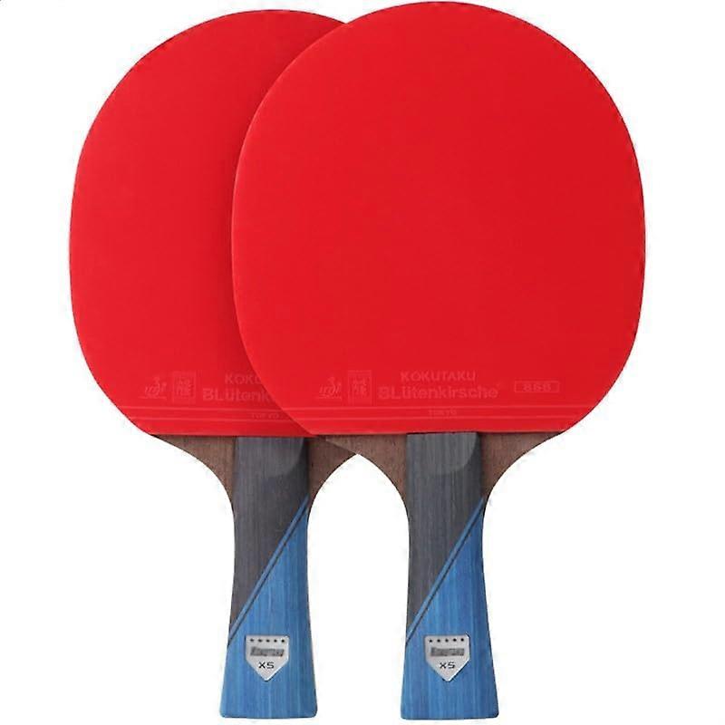 Table Tennis Set, Table Tennis Bat Set, 2 Pieces Table Tennis Bats with Bags, 7 Layers Chicken Wing Wood, High Bomb Sponge, NonSlip Handle