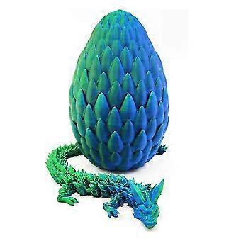 3D-gedruckter Drache, Dracheneier mit Drache im Inneren, Drachenei-Spielzeug, 12 'voll beweglicher Kristall 3D-Drache für Kindertagsgeschenk und Geburtstagsgeschenk --D