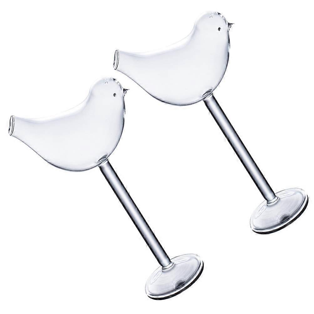 Glass Cups Set of 2 Bird Shape Champagne Glasses Clear Cocktail and Martini Flutes for Wedding Bar Party Events