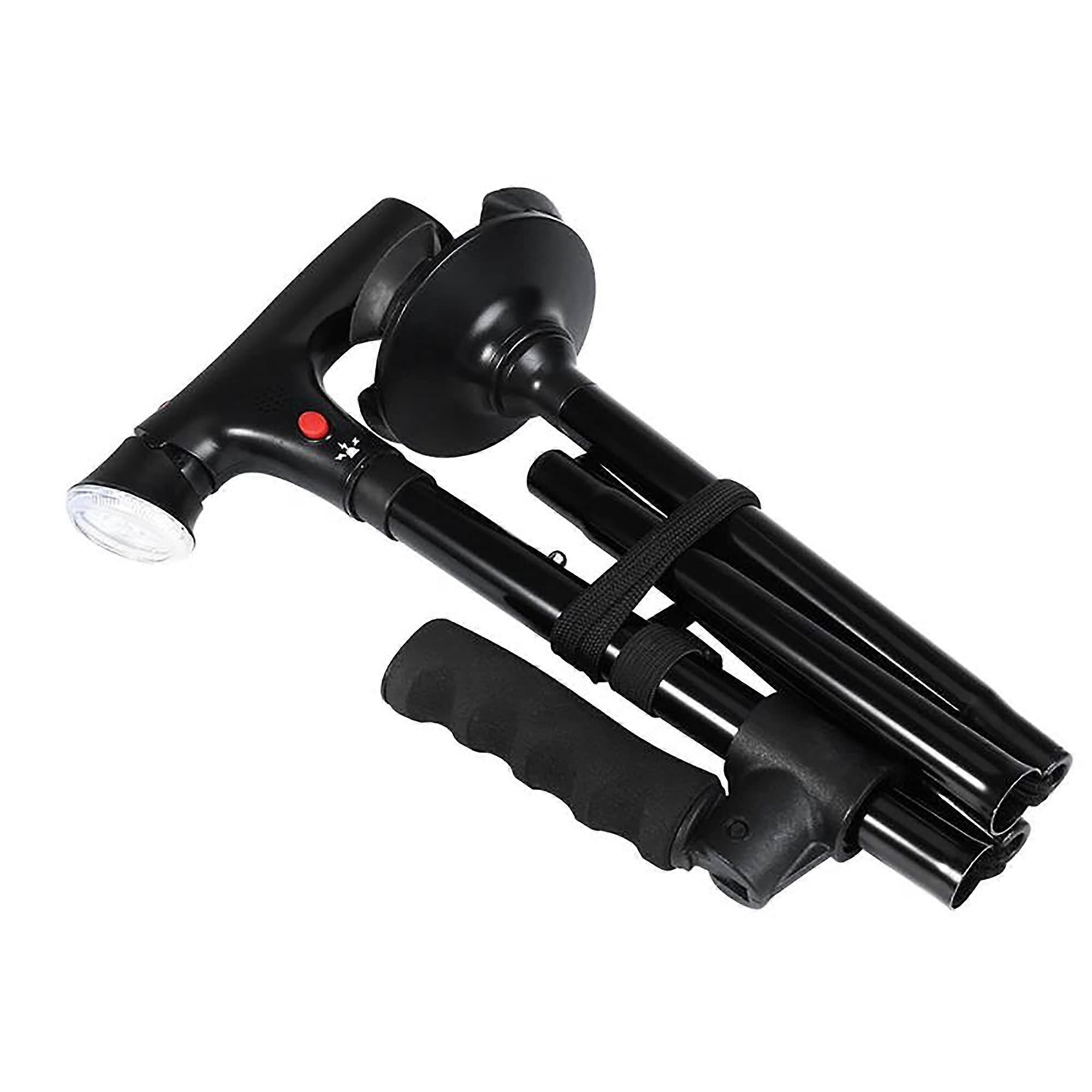 Collapsible Telescopic Cane Foldable, Adjustable, LED Aluminum Offset Walking Cane