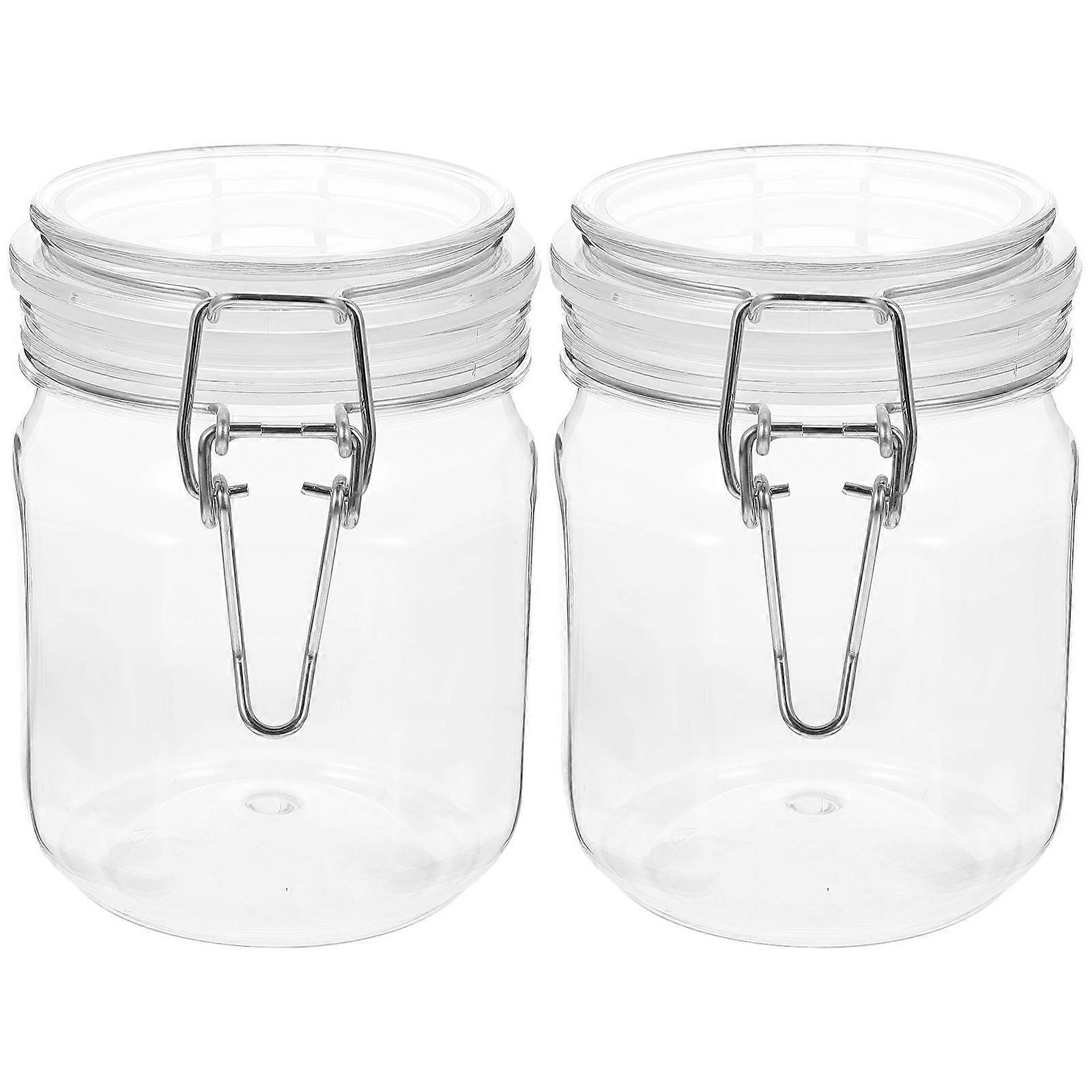 Airtight Clear Honey Jars 2pcs Lightweight Reusable Storage Containers for Honey, Jam & Caviar Leakproof Freshness Sealed