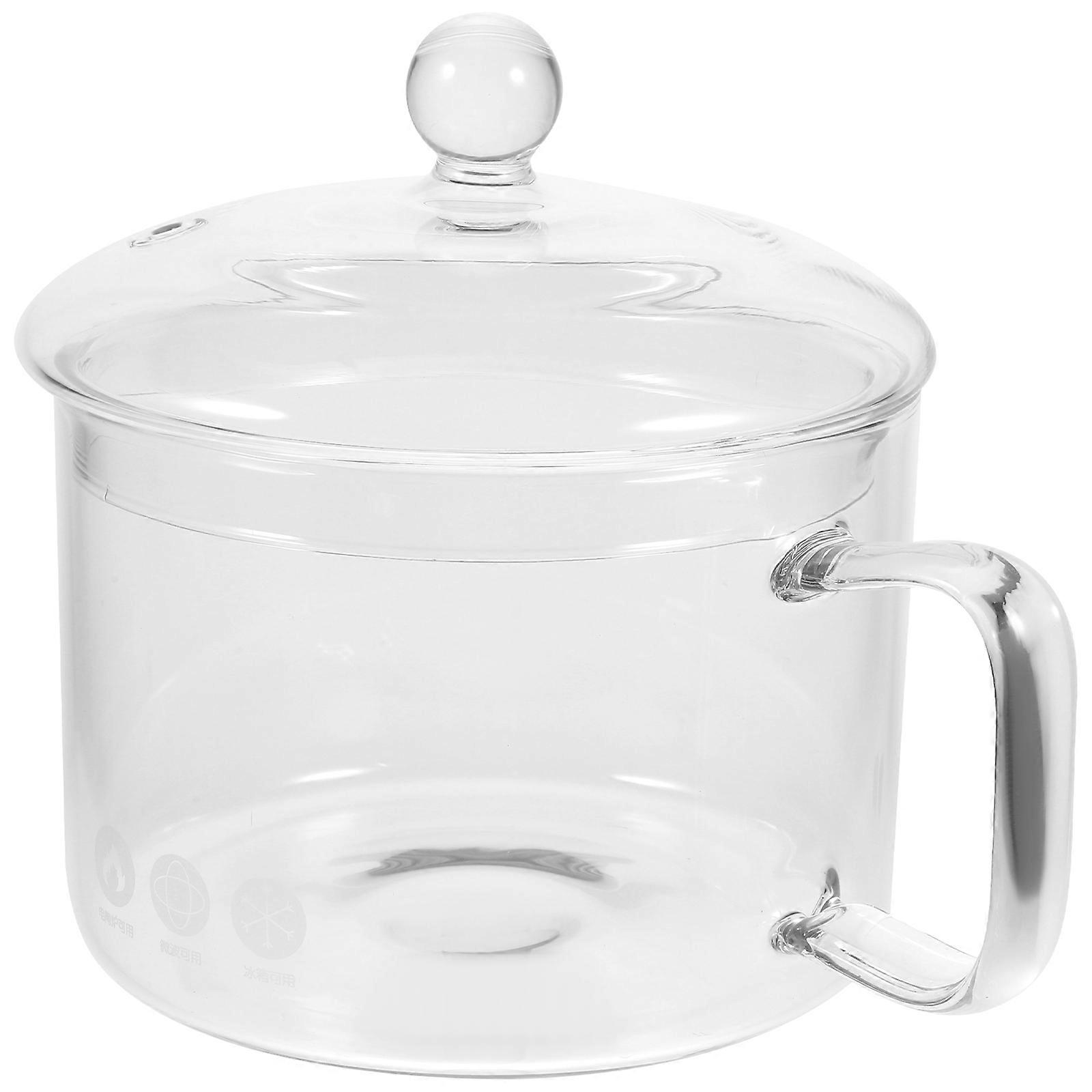 Multi Function Borosilicate Glass Cooking Pot for Instant Noodles – Transparent Design with Ergonomic Handle for Home, Kitchen, and Restaurant Use