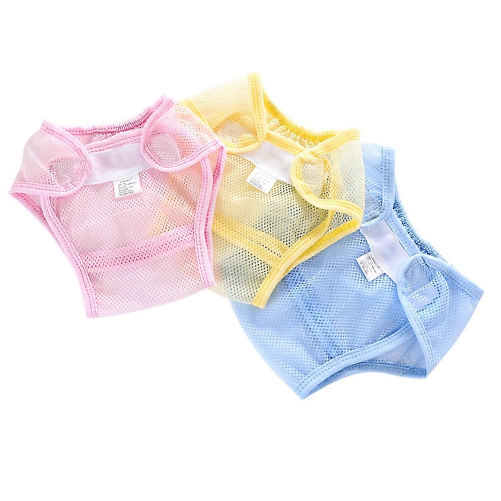3pcs Reusable Pee Pants for Potty Training | Breathable Diaper Cover | Soft Mesh Cloth Nappy for Babies | Pink Color | For Months