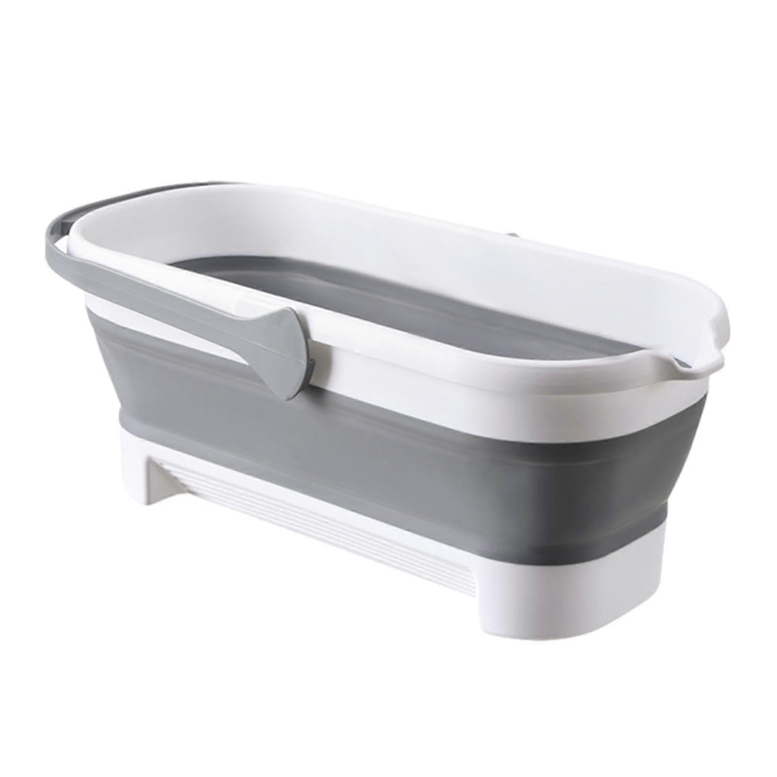 Folding Bucket, Rectangular Mop Bucket Made of PP TPR Collapsible with Handle