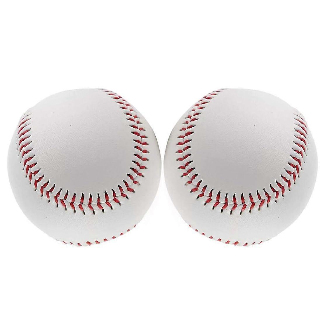 Unmarked Baseball Standard Size Soft Practice Ball 9 Inch Autograph Competition Set of 2 White Baseballs