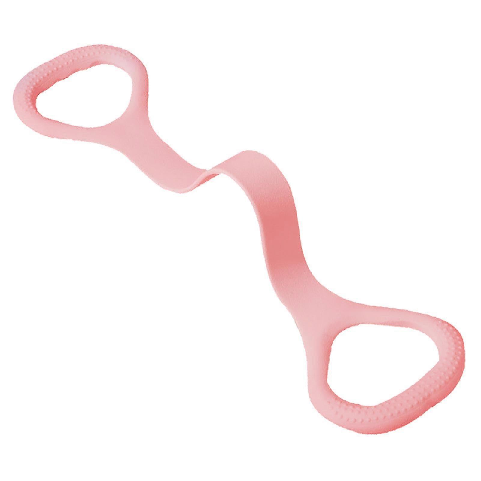 Figure 8 Exercise Band Arm Exerciser Multi-Purpose Anti-Slip Elastic Stretch Bands for Home Gym Workout - Rose Color