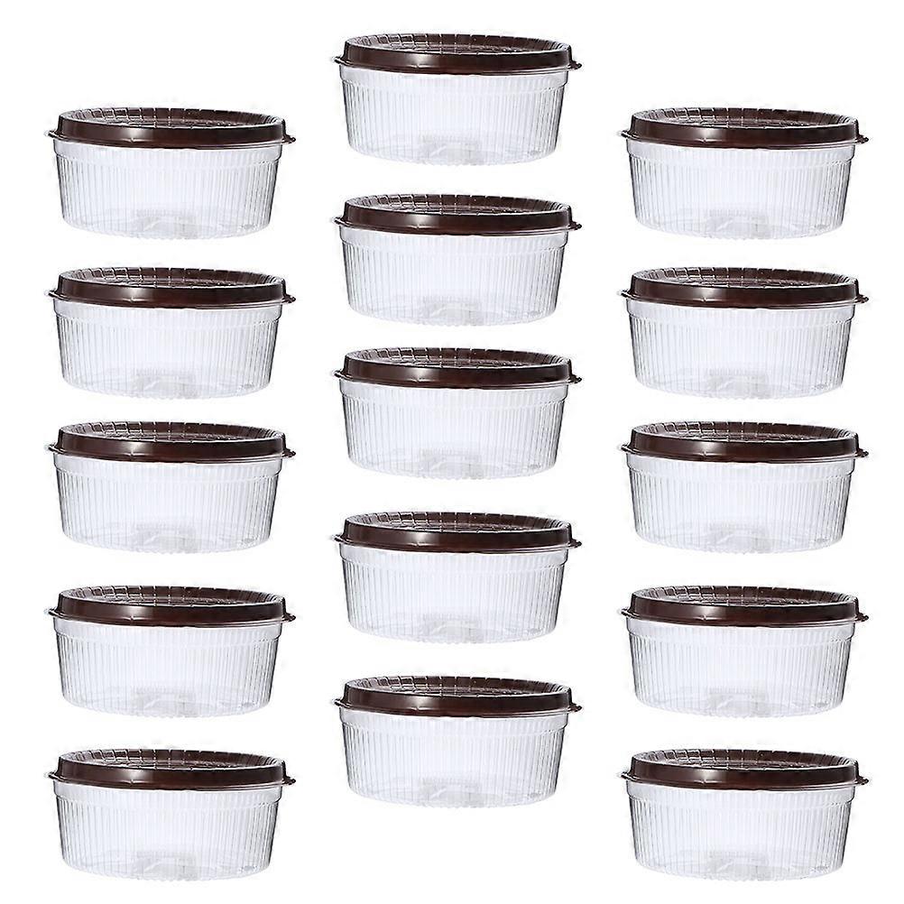 Mini Dessert Boxes Round Design Transparent Plastic Boxes 8-Inch 25Pcs