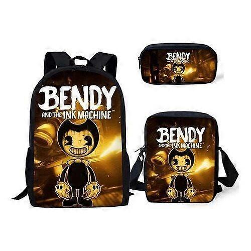 17-inch student backpack set 3D digital printing backpack three-piece set