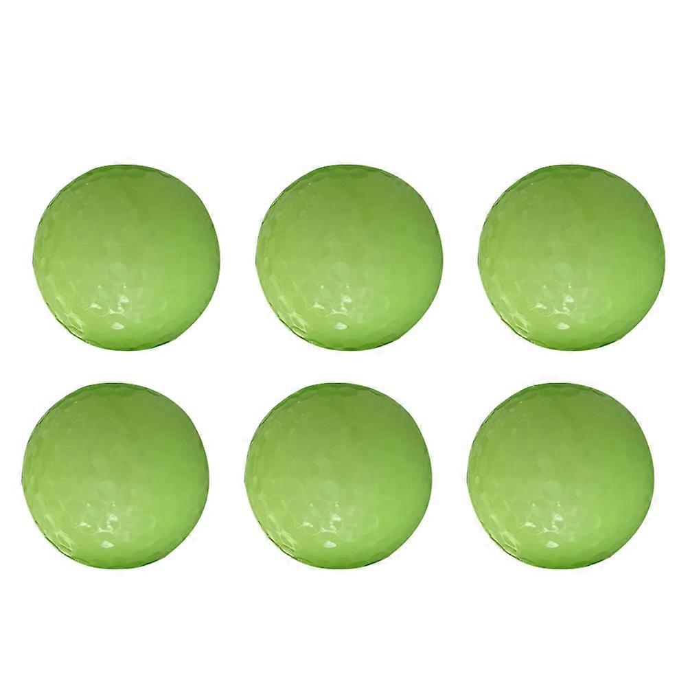 6pcs Glowing Golf Balls, Automatic Light Absorption, Soft Material, Stylish Design for Night Training