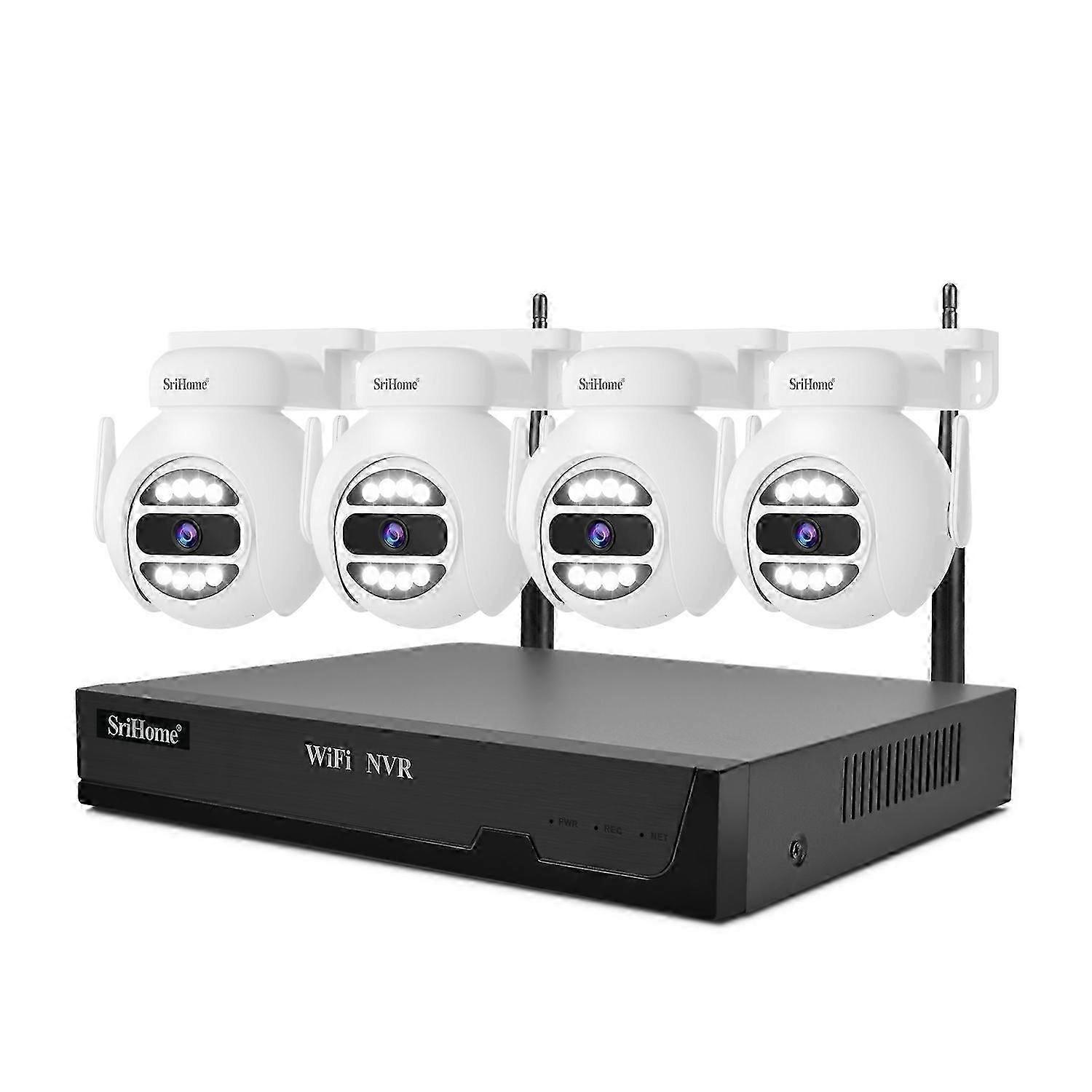 (תקע ארה"ב) Srihome Nvs001e-ipc047 Ultra Hd 4 ערוצים רשת Wifi סט מקליט וידאו