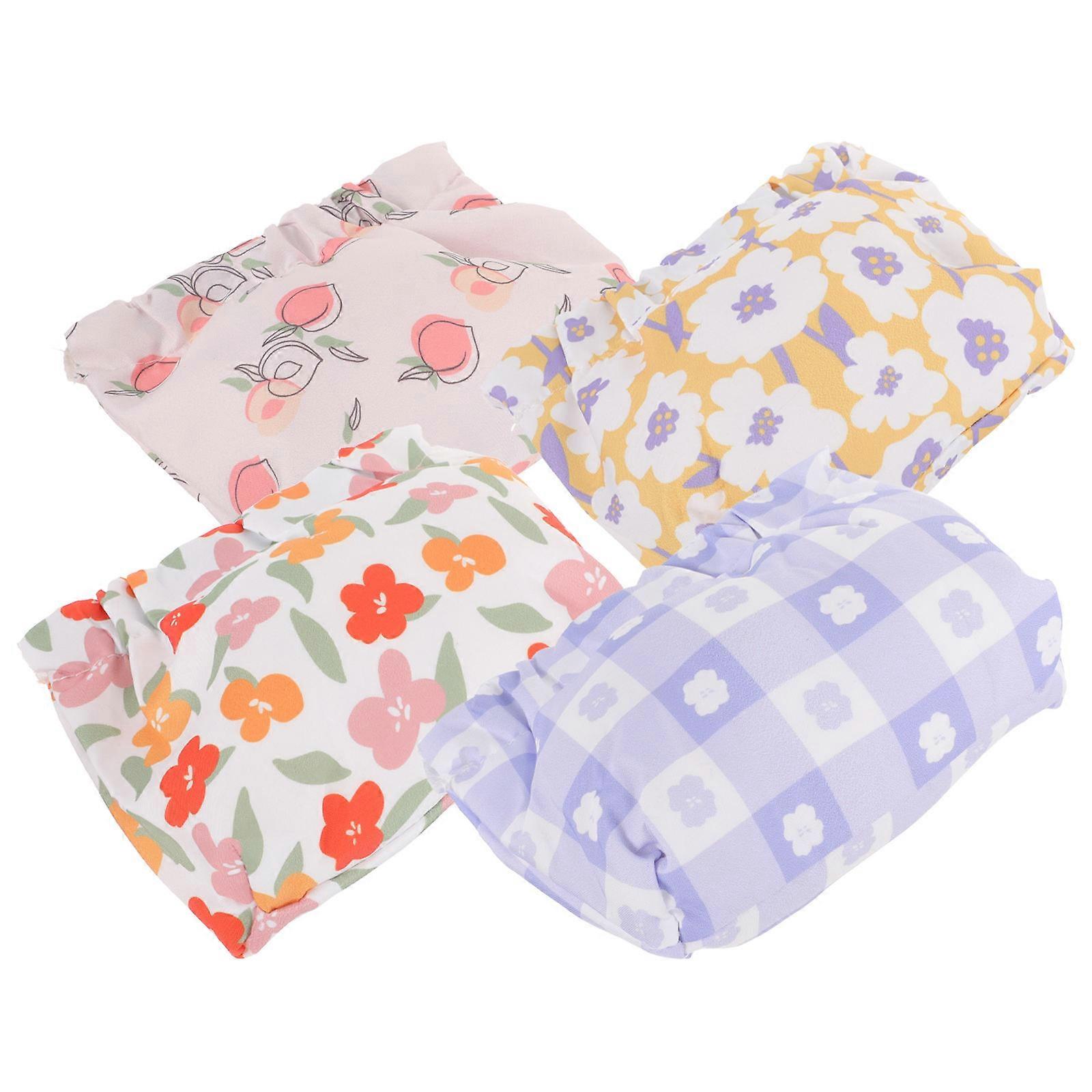 Travel Carrying Lipstick Pouch Cosmetics Bag Assorted Color 14X11CM Storage 4Pcs