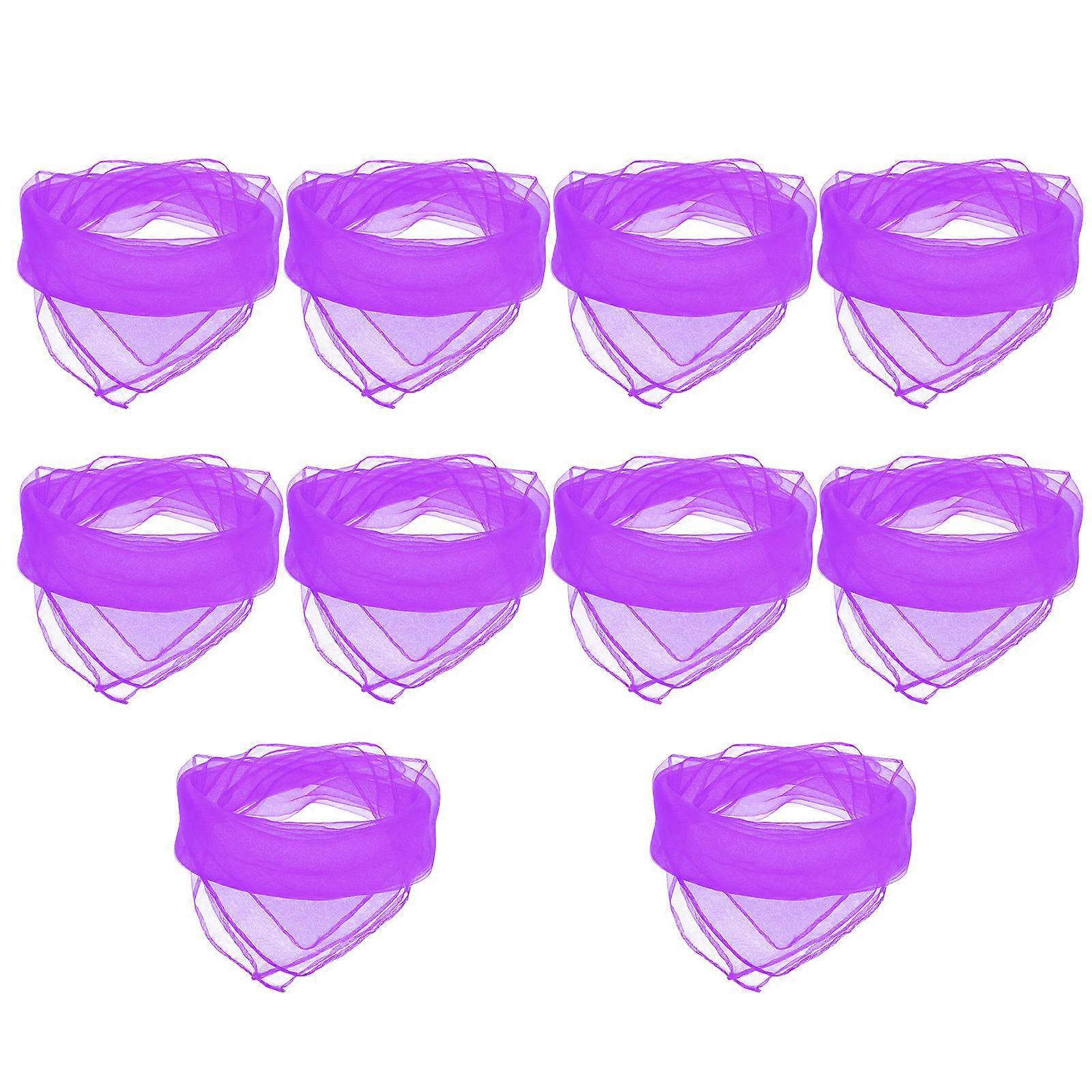 10pcs Pure Color Silk Neck Scarves for Women – Lightweight Chiffon Sunscreen Scarves with Bright Luster, Soft Texture, and Windproof Design for Daily