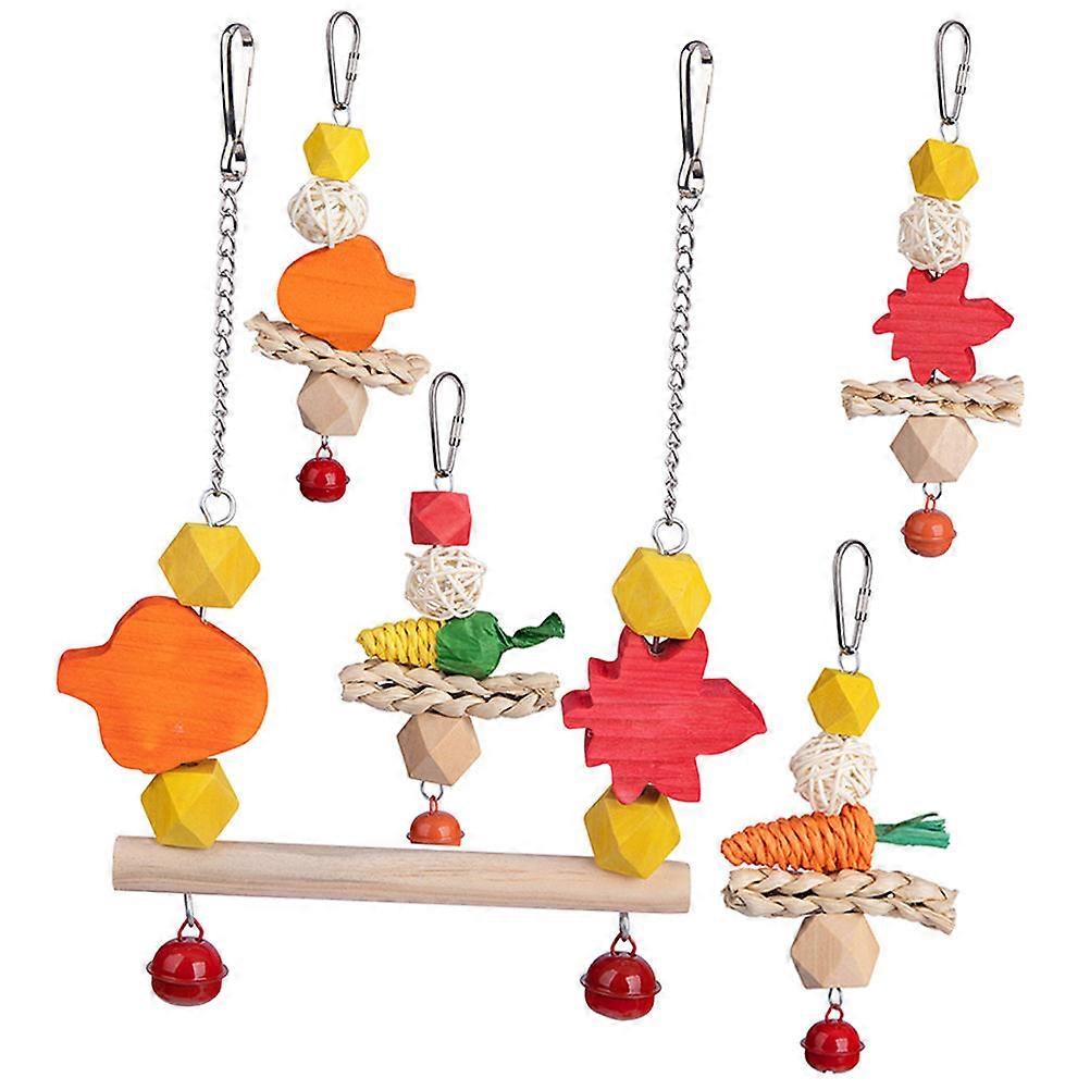 Parakeet Swing Chewing Stand Perch Bird Cage Accessory for Training Exercise Encouraging Balance Coordination Stable Design for Desktop Cages