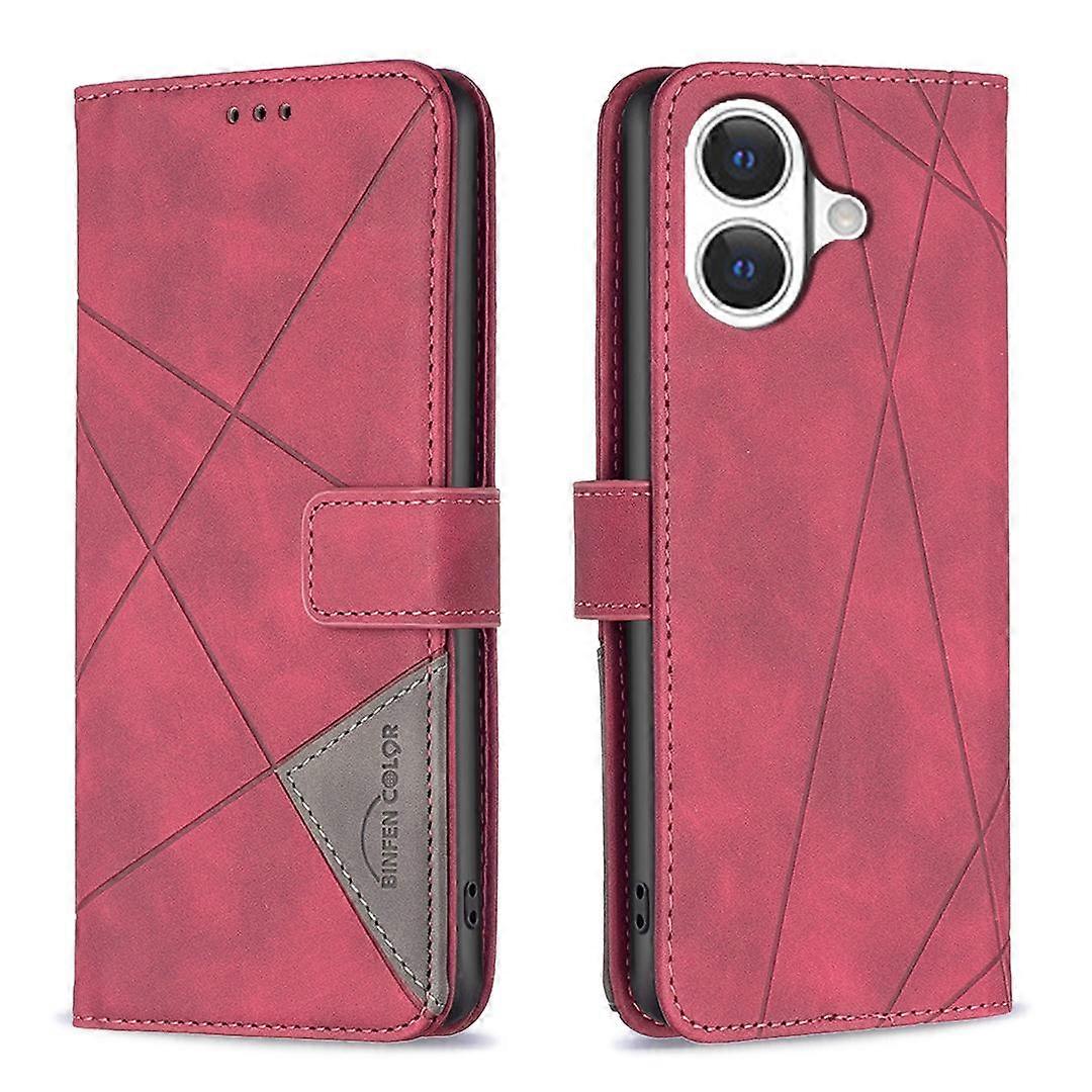 Magnetic Buckle Rhombus Texture Leather Phone Case