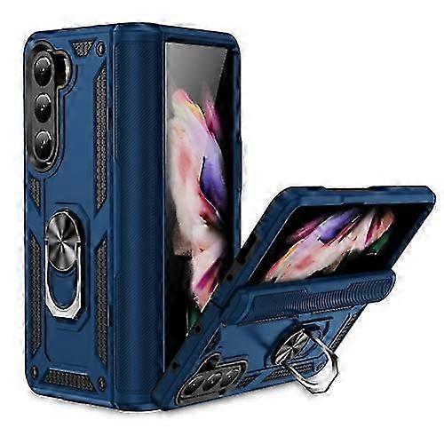 For Samsung Galaxy Z Fold5 Shockproof TPU + PC Mobile Phone Case with Protective Strap