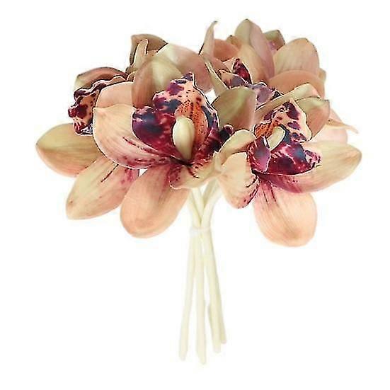 Artificial Flower Realistic Decorative Faux Silk Flower Useful Six Branch Simulation Butterfly Orchid Flower Arrangement Party Supply