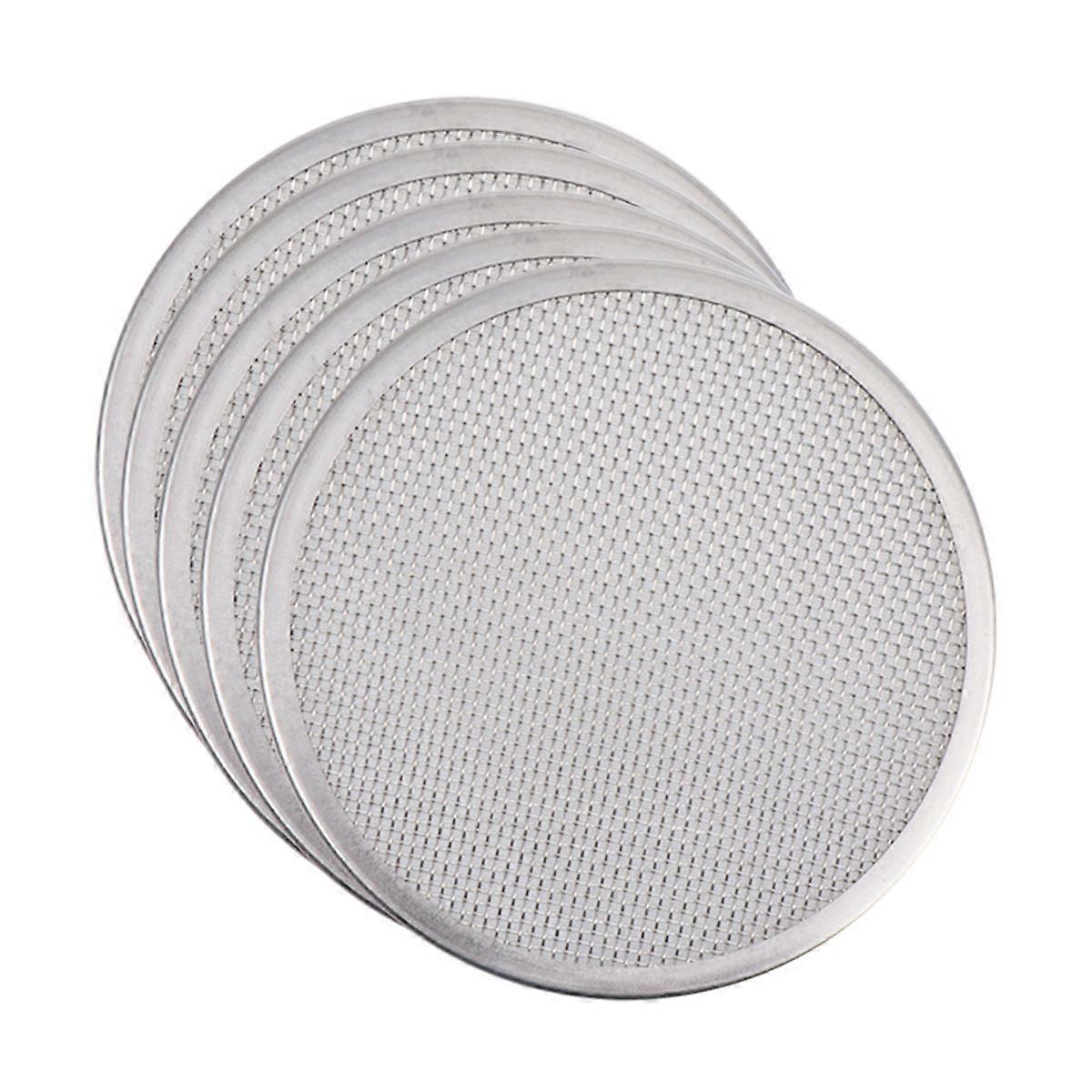 5PCS 86MM Diameter 304 Stainless Steel Rustproof Germination Use Filter Sprouting Strainer Lid(Silver)