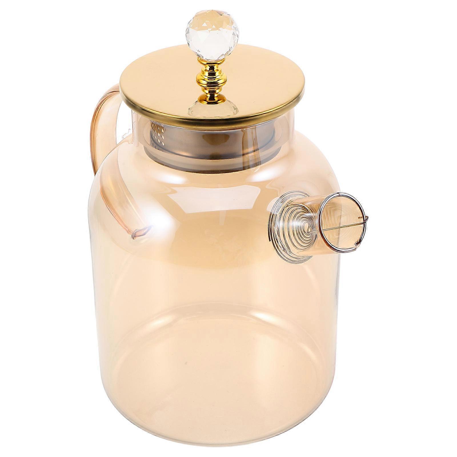 Diamond Plating Glass Carafe With Lid For Tea Brewing 1Pcs
